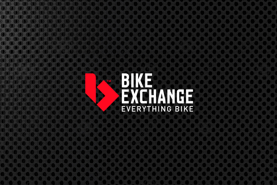 Bike Exchange - Brand mark close up on black mesh material
