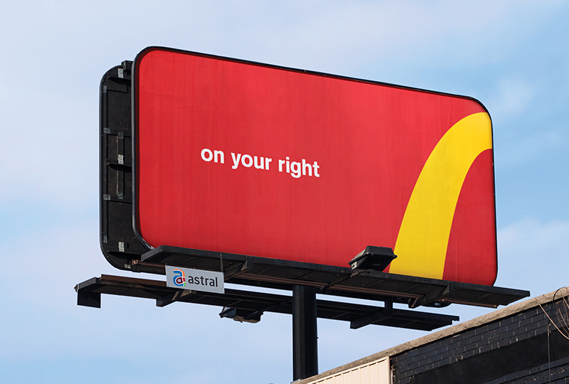 Mac Donalds Outdoor Billboard with Brand Mark and Messaging