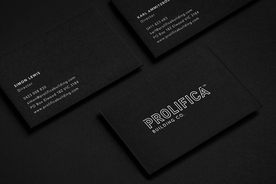 Prolifica - Business Cards featuring new branding