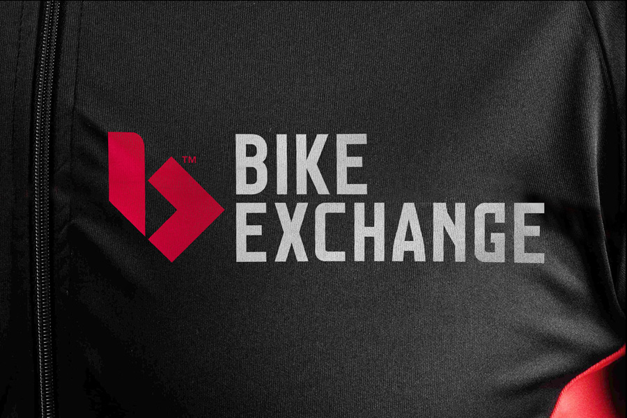 Bike Exchange - brand mark close up on cycling jersey