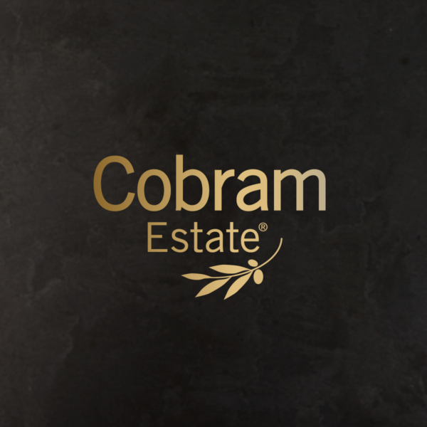 cobram estate brand mark black background