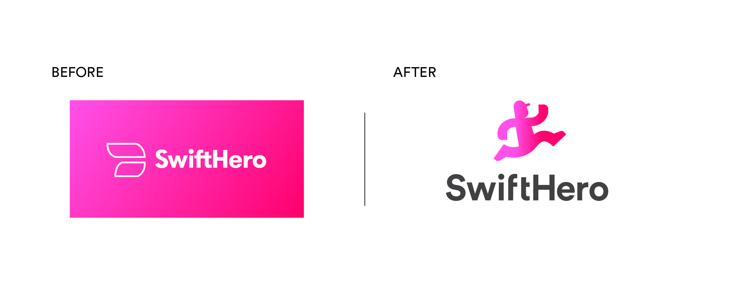 Swift Hero Brand Mark before and after brand refresh